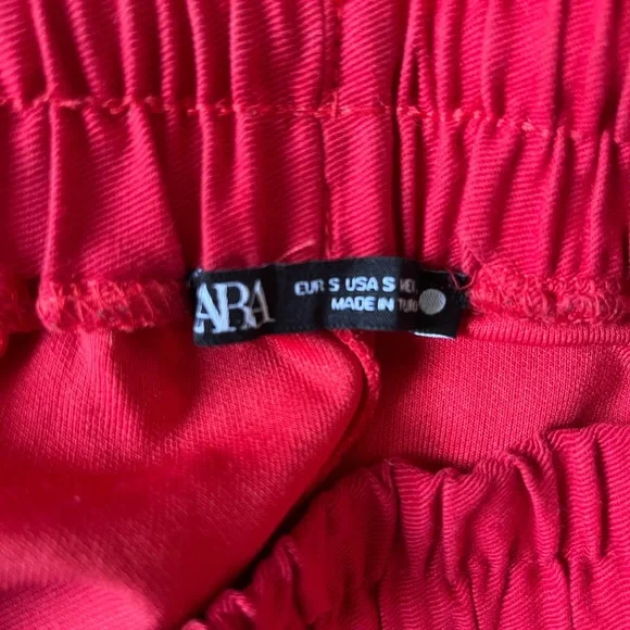 ZARA Red Track Pants Joggers Size S - Picture 11 of 12